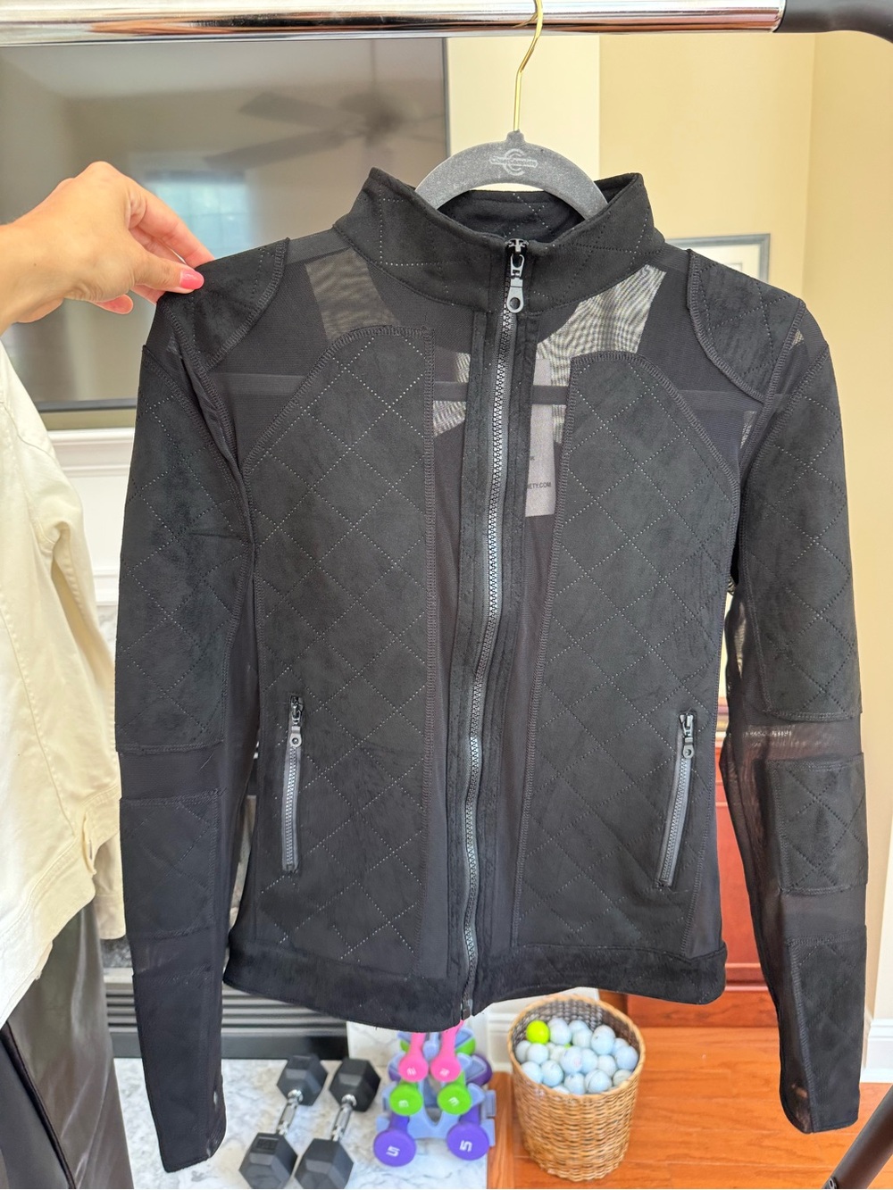 Women's Black Quilted Bomber Jacket - Lightweight Zip Front